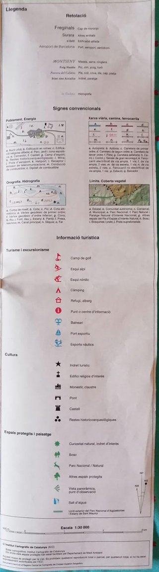 Mapes Parcs naturals de Catalunya. Escala 1:30.000