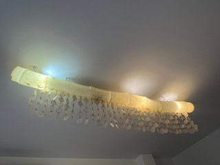Lámpara colgante nacarada diseño bambú