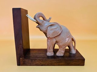 Sujetalibros Elefante Madera Tallado