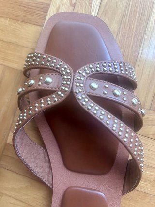 Sandalias pala Corina T39, marrón con dorado