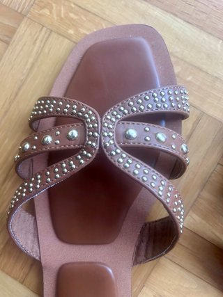 Sandalias pala Corina T39, marrón con dorado