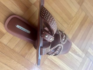 Sandalias pala Corina T39, marrón con dorado
