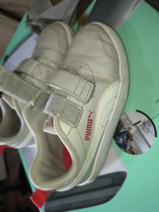Sapatilhas Criança Velcro Vermelho Branco