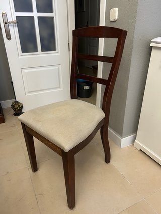 Mesa comedor extensible madera + 6 sillas
