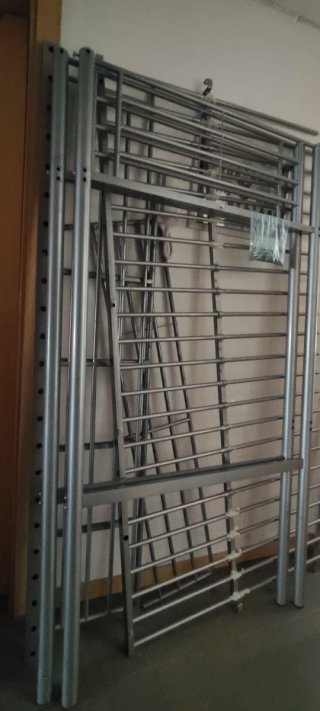 Cama alta metálica gris