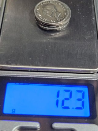 Lote de plata de 5  monedas antiguas Alfonso