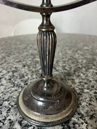 Candelabro Antiguo Niquelado de 3 Brazos