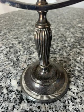 Candelabro Antiguo Niquelado de 3 Brazos
