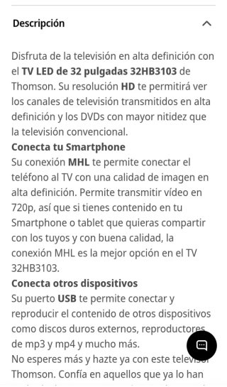TV Thomson 32 Negra/!!!!!NO SMART TV!!!!!!CAMBIO