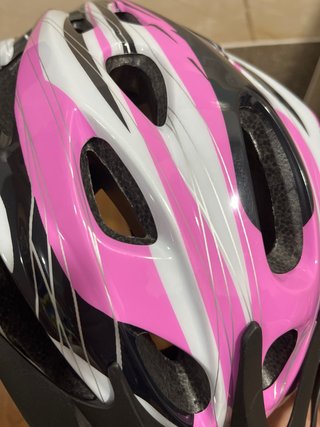 Casco de bici rosa y blanco G2S