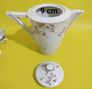 Juego de café Limoges porcelana floral