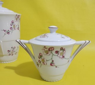 Juego de café Limoges porcelana floral