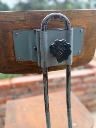 Taburete industrial madera y metal