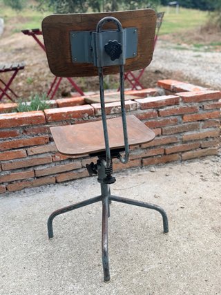 Taburete industrial madera y metal