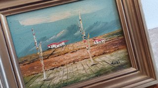 Cuadro miniatura óleo paisaje
