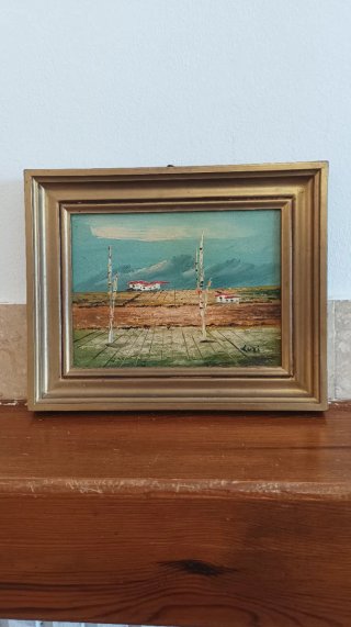 Cuadro miniatura óleo paisaje