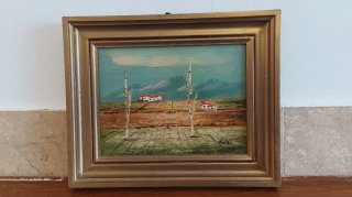 Cuadro miniatura óleo paisaje