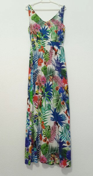 Vestido largo Desigual estampado tropical
