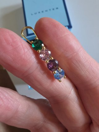 Pendientes Luxenter Zirconitas Multicolor Dorados