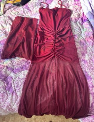 Vestido largo evento/fiesta burdeos