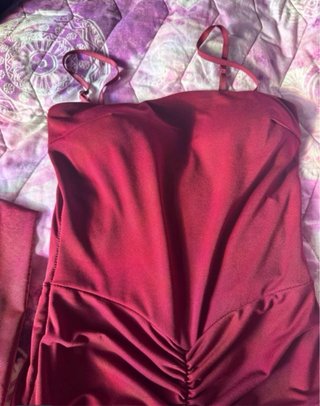 Vestido largo evento/fiesta burdeos