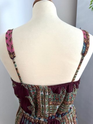 Vestido largo estampado patchwork
