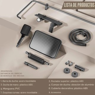 Columna Ducha Bostar 4 Modos Gris