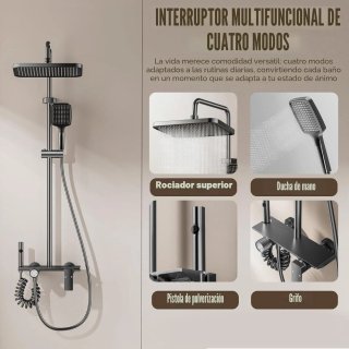 Columna Ducha Bostar 4 Modos Gris