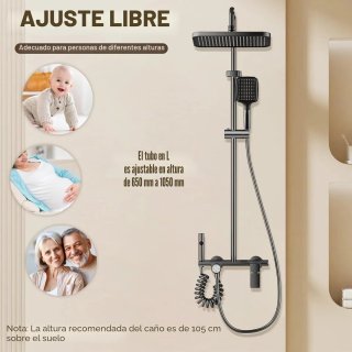 Columna Ducha Bostar 4 Modos Gris