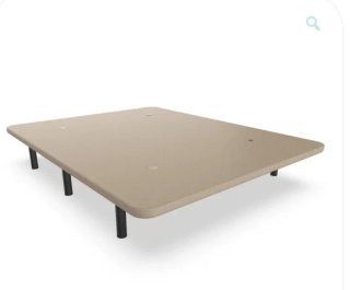 Base tapizada beige y patas negras