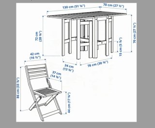 Mesa plegable madera balcón/terraza