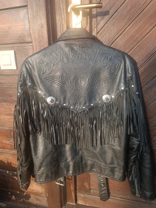 Chaqueta motera Arizona piel flecos