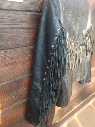 Chaqueta motera Arizona piel flecos