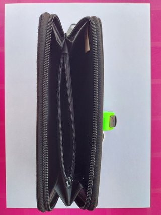 Portafoglio Donna Tessuto 3 Spazi Nero/Grigio