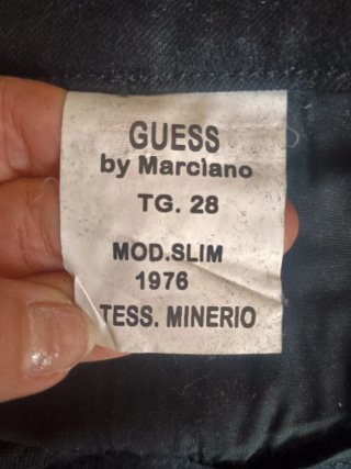 Guess Pantalone Slim Tg 28 Nero/Oro