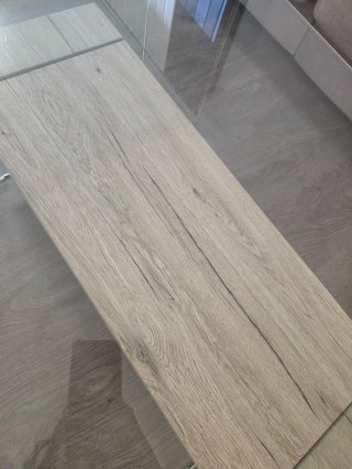 Mesa de centro cristal y madera