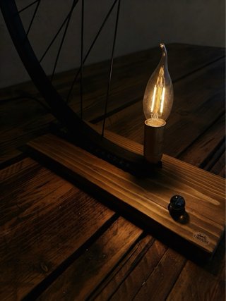 Lampada Design Industrial Metallo e Legno