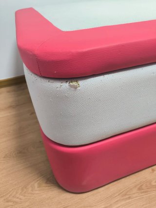 Cama nido canapé polipiel blanco/rosa