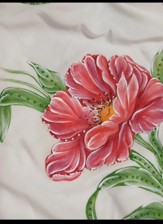 Bañador blanco con flores y pedrería