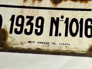 Targa Smaltata Bandita di Caccia 1939 Originale