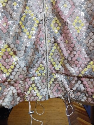 Bomber lentejuelas oro y rosa