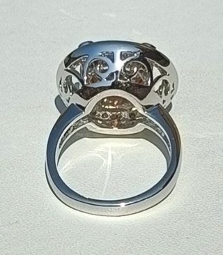 Anillo Plata Rodio Cristal Halo Champán