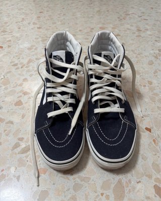Zapatillas Vans Altas Azul Marino y Blanco