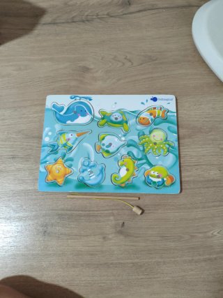 Encajable de madera de pesca animales marinos