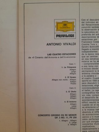 Vinilo Vivaldi Las Cuatro Estaciones