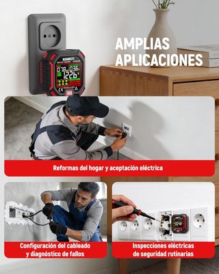 KAIWEETS KT401TE Comprobador Enchufes RCD