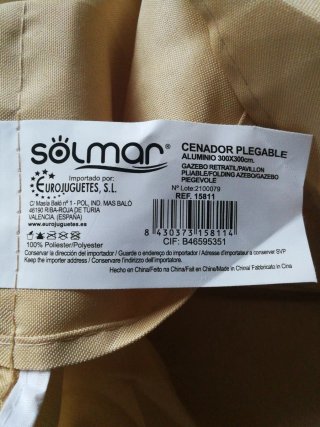 Toldo para carpa 3m beige