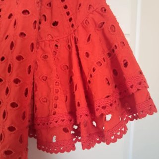 Blusa flamenca tela perforada roja