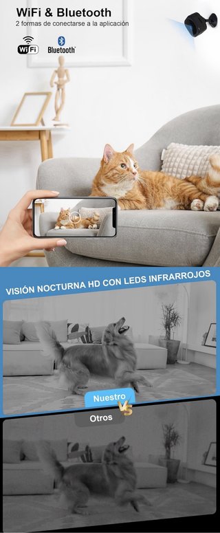 Camara Espia 1080P Bluetooth WiFi 2.4GHz Bateria