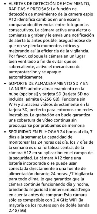 Camara Espia 1080P Bluetooth WiFi 2.4GHz Bateria